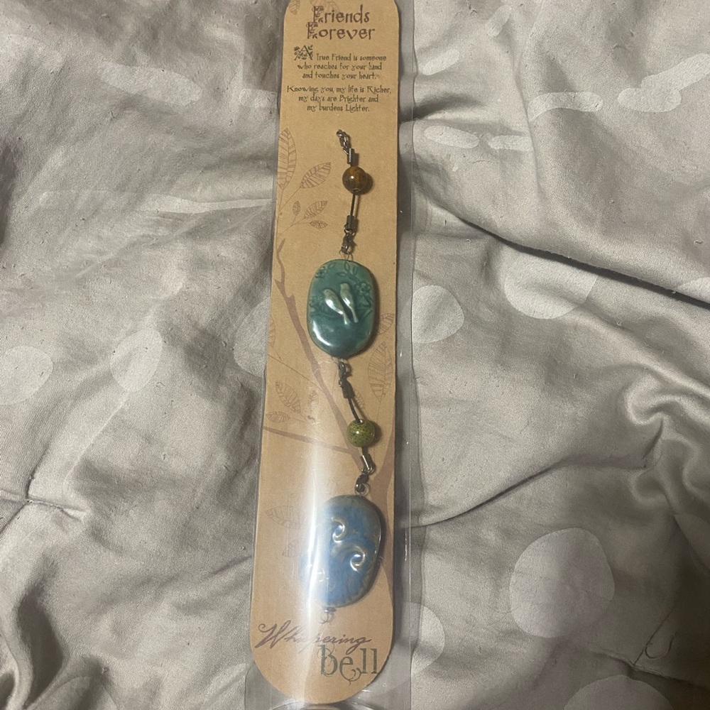 Ceramic Wall Hanging‎ Friends Chime with Blue and Green Accents